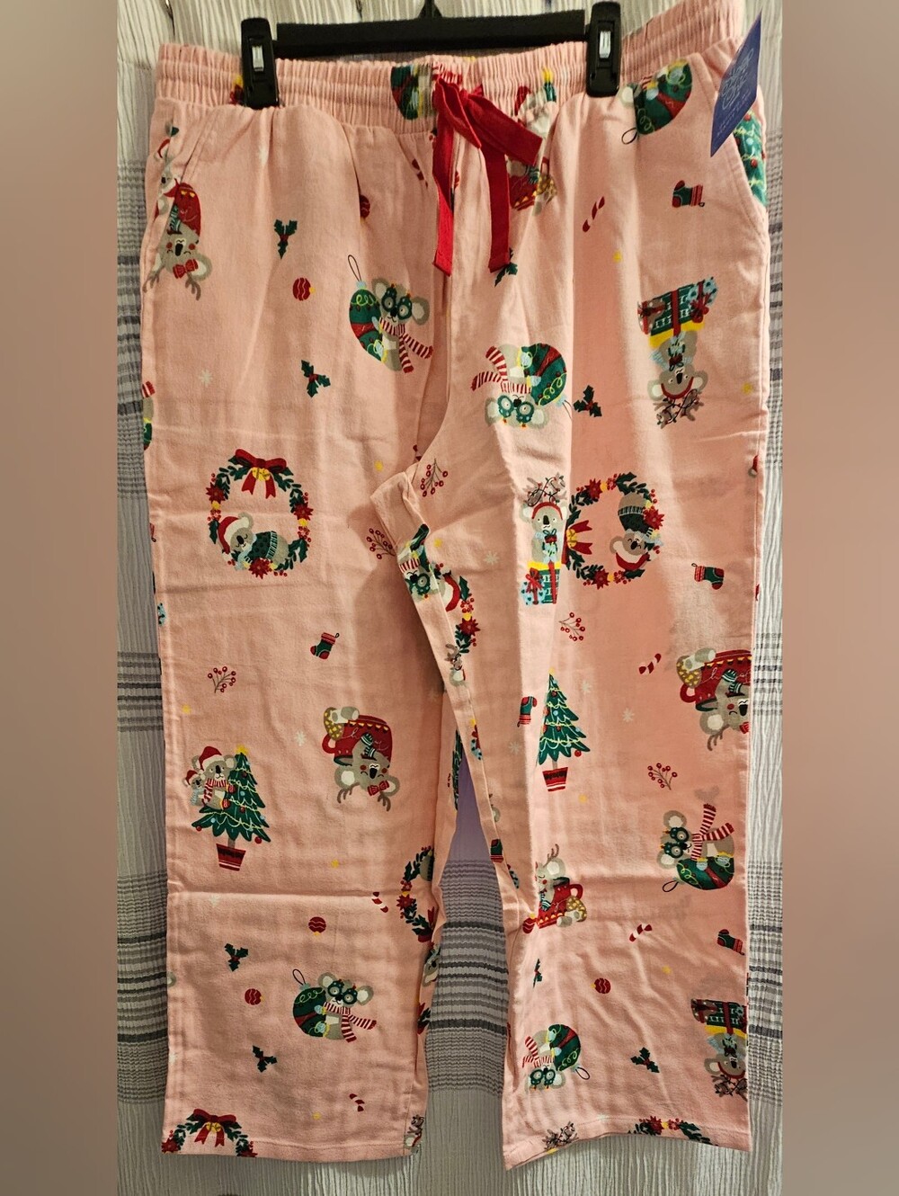 Sleep Chic Women Pink Holiday Pajama Pants - Soft Cotton